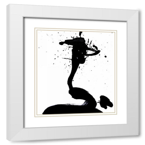 Ink Blot I White Modern Wood Framed Art Print with Double Matting by PI Galerie