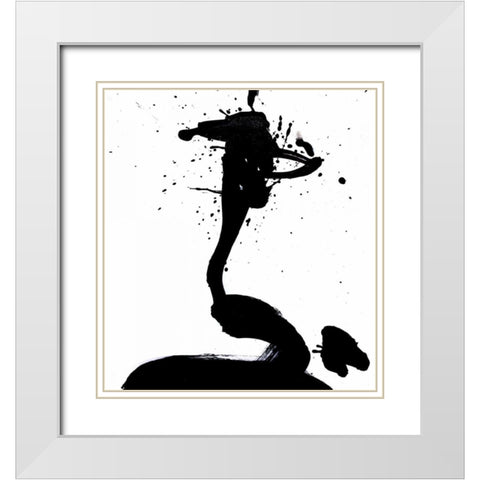 Ink Blot I White Modern Wood Framed Art Print with Double Matting by PI Galerie