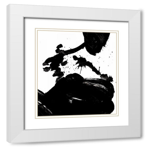 Ink Blot III White Modern Wood Framed Art Print with Double Matting by PI Galerie