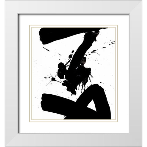 Ink Blot IV White Modern Wood Framed Art Print with Double Matting by PI Galerie