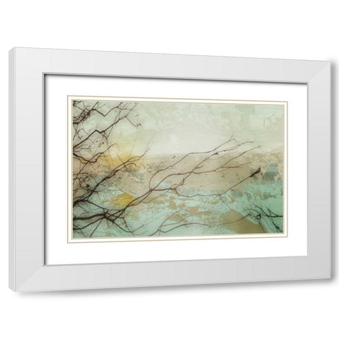 Branches I White Modern Wood Framed Art Print with Double Matting by PI Galerie