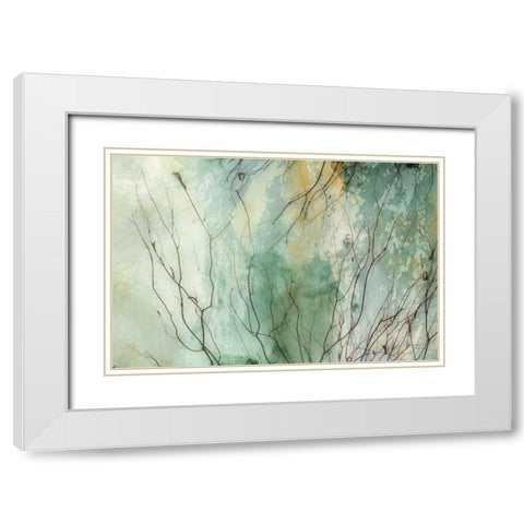 Branches II White Modern Wood Framed Art Print with Double Matting by PI Galerie