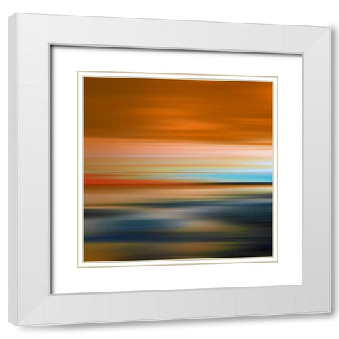 Blurred Landscape I White Modern Wood Framed Art Print with Double Matting by PI Galerie
