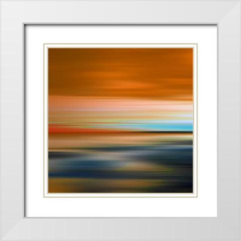 Blurred Landscape I White Modern Wood Framed Art Print with Double Matting by PI Galerie