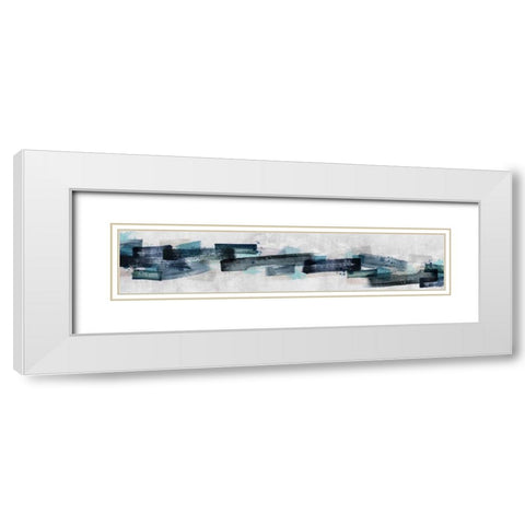Paint Strokes White Modern Wood Framed Art Print with Double Matting by PI Galerie