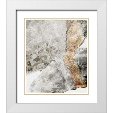 Scattered Rocks II White Modern Wood Framed Art Print with Double Matting by PI Galerie