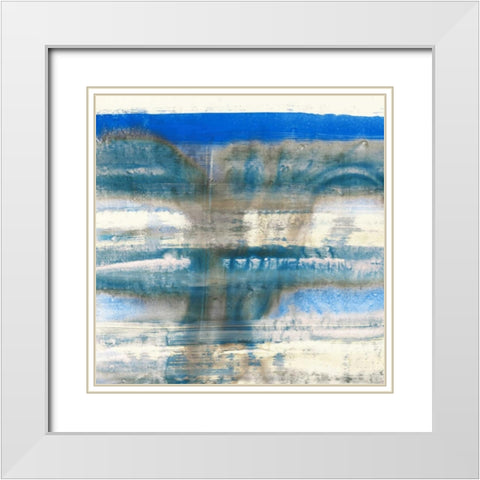 Blue Swim I White Modern Wood Framed Art Print with Double Matting by PI Galerie