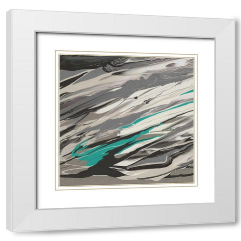 Marble Dust I White Modern Wood Framed Art Print with Double Matting by PI Gallery