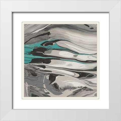Marble Dust II White Modern Wood Framed Art Print with Double Matting by PI Gallery