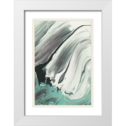 Marble Dust III White Modern Wood Framed Art Print with Double Matting by PI Galerie
