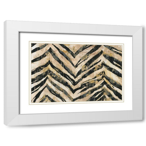 New Zebra II White Modern Wood Framed Art Print with Double Matting by PI Galerie