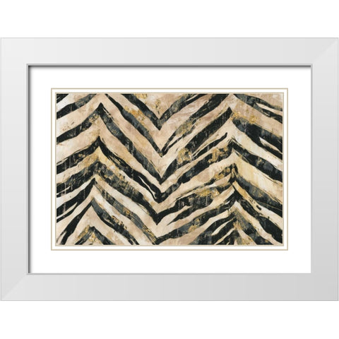 New Zebra II White Modern Wood Framed Art Print with Double Matting by PI Galerie