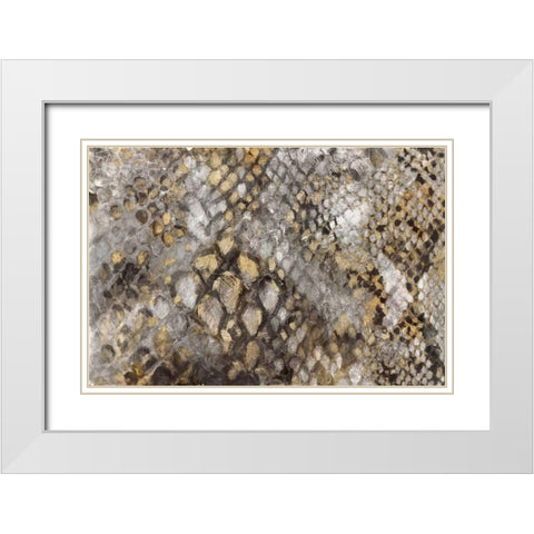 Snake Skin White Modern Wood Framed Art Print with Double Matting by PI Galerie