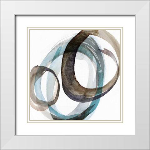Overture II White Modern Wood Framed Art Print with Double Matting by PI Galerie