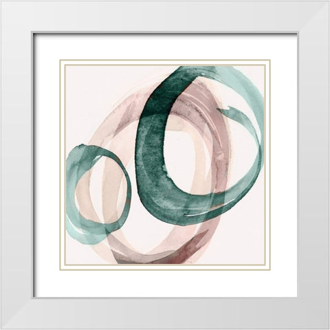 Overture II  White Modern Wood Framed Art Print with Double Matting by PI Studio