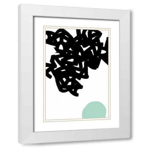 Gesture I White Modern Wood Framed Art Print with Double Matting by PI Galerie