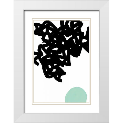 Gesture I White Modern Wood Framed Art Print with Double Matting by PI Galerie