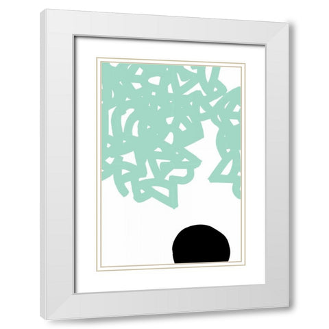 Gesture II White Modern Wood Framed Art Print with Double Matting by PI Galerie