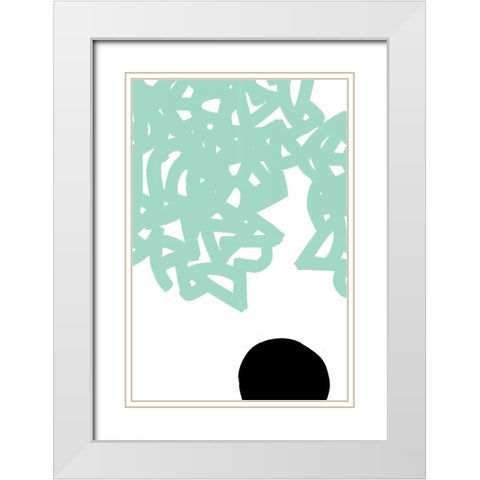 Gesture II White Modern Wood Framed Art Print with Double Matting by PI Galerie