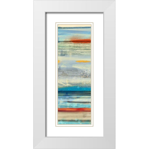 Sunstreaks II White Modern Wood Framed Art Print with Double Matting by PI Galerie