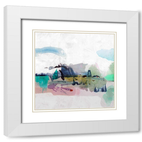 Palette Landscape I White Modern Wood Framed Art Print with Double Matting by PI Galerie