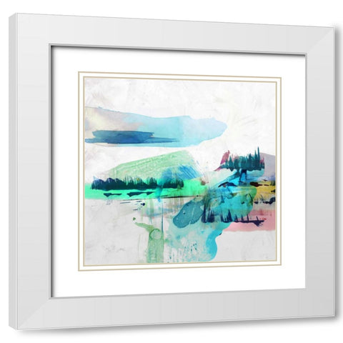 Palette Landcape II White Modern Wood Framed Art Print with Double Matting by PI Galerie