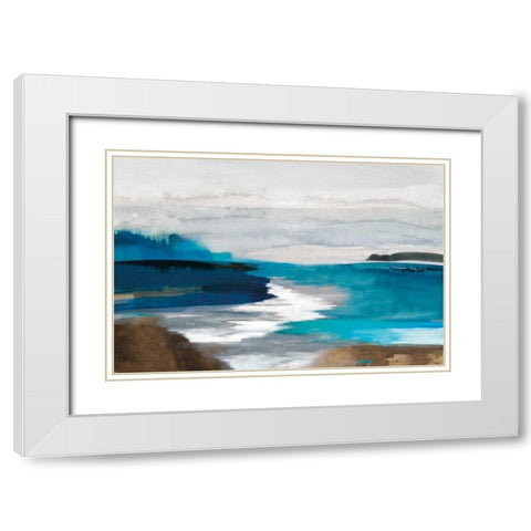 Misty River White Modern Wood Framed Art Print with Double Matting by PI Galerie