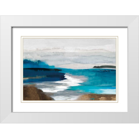 Misty River White Modern Wood Framed Art Print with Double Matting by PI Galerie
