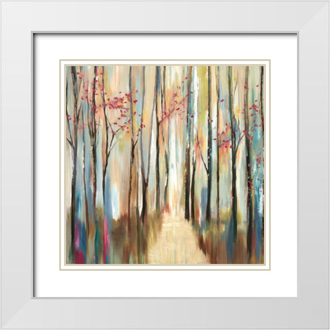 Sophies Forest White Modern Wood Framed Art Print with Double Matting by PI Galerie