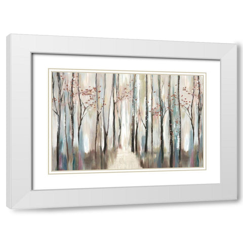 Sophies Forest White Modern Wood Framed Art Print with Double Matting by PI Studio