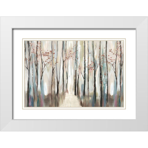 Sophies Forest White Modern Wood Framed Art Print with Double Matting by PI Studio