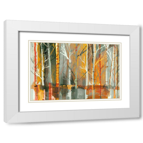 Sunset  White Modern Wood Framed Art Print with Double Matting by PI Galerie