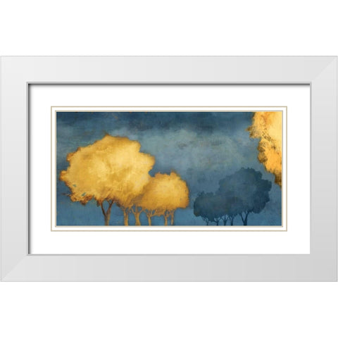 Golden Trust White Modern Wood Framed Art Print with Double Matting by PI Galerie
