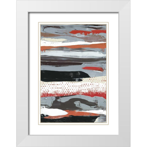 Like Rain I White Modern Wood Framed Art Print with Double Matting by PI Galerie