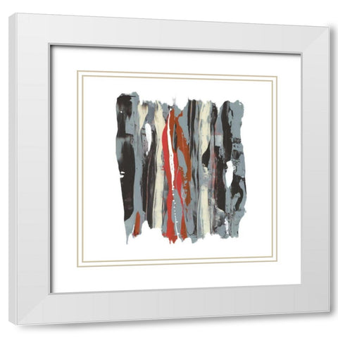 Like Rain II White Modern Wood Framed Art Print with Double Matting by PI Gallery
