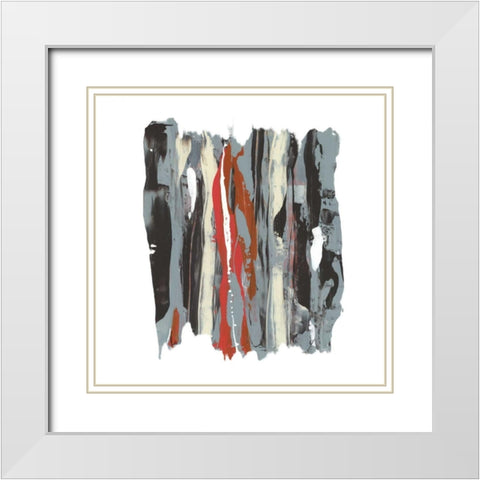 Like Rain II White Modern Wood Framed Art Print with Double Matting by PI Gallery