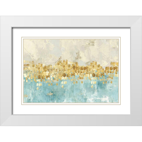 Dancing Stars White Modern Wood Framed Art Print with Double Matting by PI Galerie