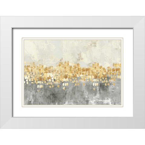 Dancing Stars Black Version White Modern Wood Framed Art Print with Double Matting by PI Studio