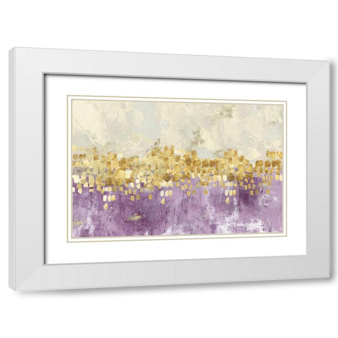 Dancing Stars Lavender Version White Modern Wood Framed Art Print with Double Matting by PI Studio