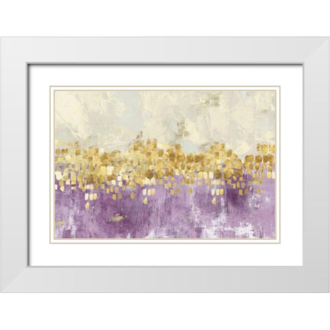 Dancing Stars Lavender Version White Modern Wood Framed Art Print with Double Matting by PI Studio