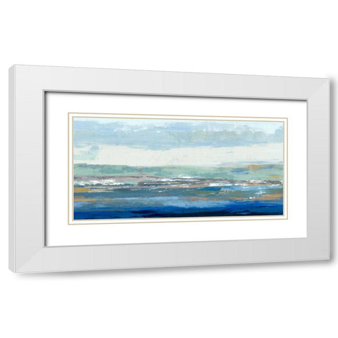 Big Wave White Modern Wood Framed Art Print with Double Matting by PI Galerie