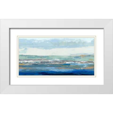 Big Wave White Modern Wood Framed Art Print with Double Matting by PI Galerie
