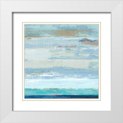 Sea Shore I White Modern Wood Framed Art Print with Double Matting by PI Galerie