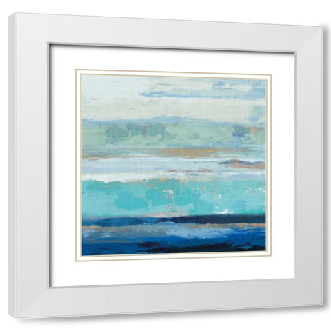 Sea Shore II White Modern Wood Framed Art Print with Double Matting by PI Galerie