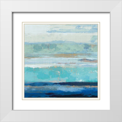 Sea Shore II White Modern Wood Framed Art Print with Double Matting by PI Galerie