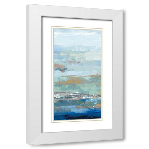 Tall Wave White Modern Wood Framed Art Print with Double Matting by PI Galerie