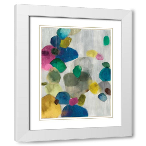Shadow Pebbles I White Modern Wood Framed Art Print with Double Matting by PI Galerie