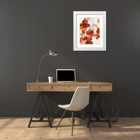 Shadow Pebbles I Cinnamon Version White Modern Wood Framed Art Print with Double Matting by PI Studio