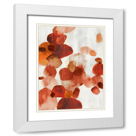 Shadow Pebbles I Cinnamon Version White Modern Wood Framed Art Print with Double Matting by PI Studio