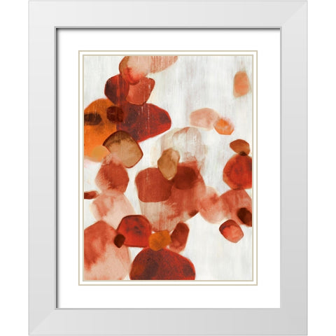 Shadow Pebbles I Cinnamon Version White Modern Wood Framed Art Print with Double Matting by PI Studio